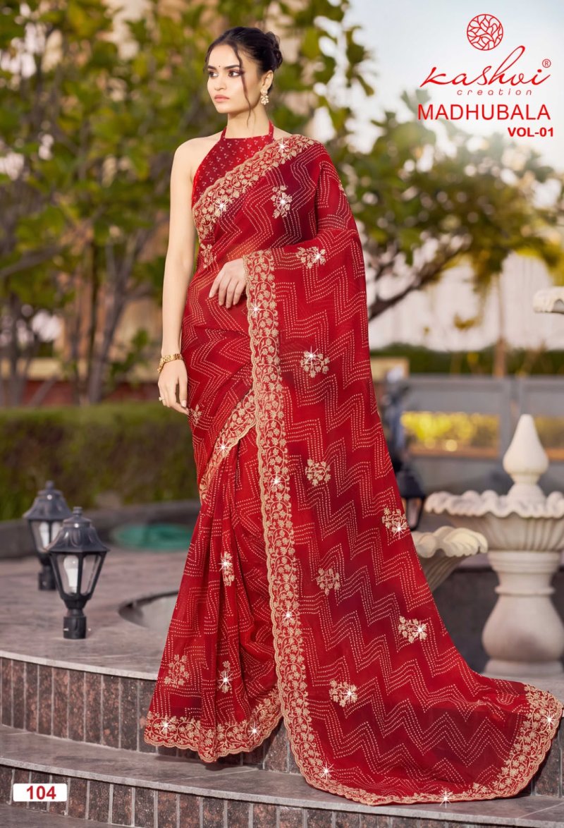 Madhubala Vol 1 By Kashvi Chiffon With Embroidery Saree
